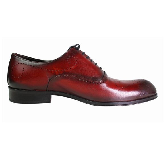 Alberto Oxford Red Italian Leather Shoes main image 4